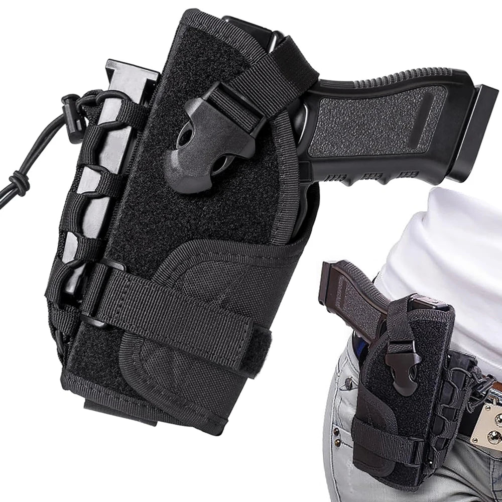 Gun Holster Molle Modular Belt Pistol Holster Molle Pouch With Mag Holder for Right Hand Shooter M9 1911 Glock 17 Tactical Bag