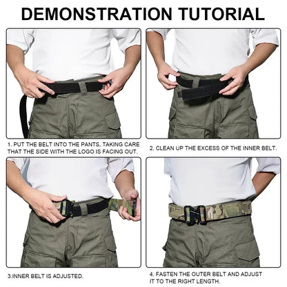 Tactical Quick Release Metal Buckle Belt for Men Laser MOLLE Multi-camo Belts Hunting Clothing Accessories 2 Inch Airsoft Gear