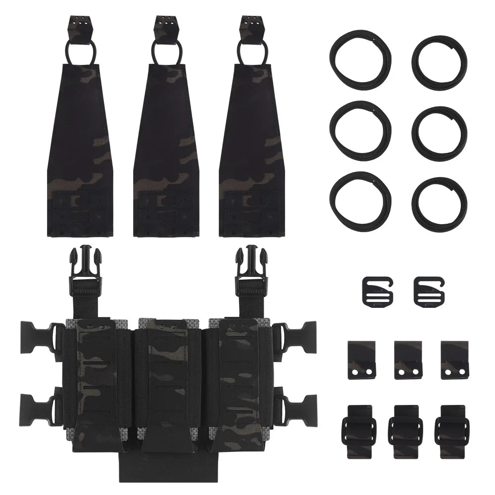 Tactical 5.56 Triple Mag Pouch Plate Airsoft Multifunction Detachable Expansion Bag Gear Hunting Paintball Shooting Accessories