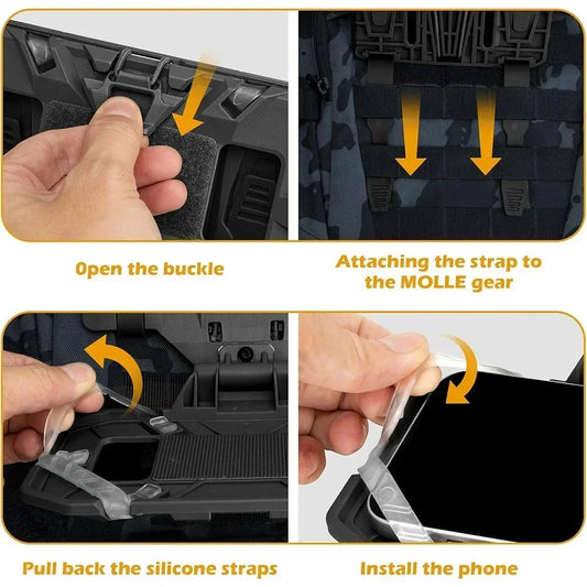 Tactical Folded Navigation Board Practical Chest Bag Map Case Mobile Phone Holder Pouch Molle Vest Airsoft Accessories