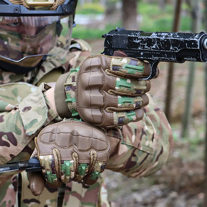 Touch Screen Cycling Gloves PU Leather Airsoft Hunting Shooting Hiking Bicycle Outdoor Sport Riding Bike Protective Men