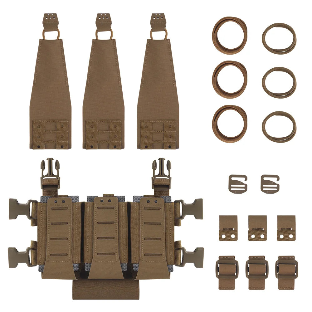 Tactical 5.56 Triple Mag Pouch Plate Airsoft Multifunction Detachable Expansion Bag Gear Hunting Paintball Shooting Accessories