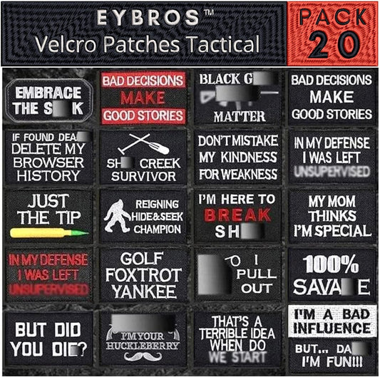 Tactical Morale Patch 20 Bundle-Set for Backpacks Hat Etc.-0