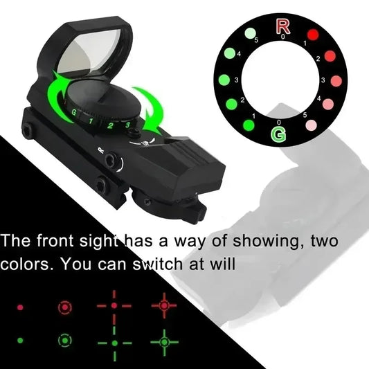 Tactical Holographic 4 Reticle Green Red Dot Portable Outdoor Sight for 11mm / 20mm Rail Mount Hunting Rifle Airsoft Accessory