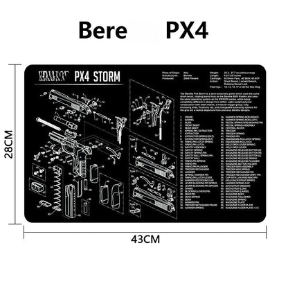 Gun Cleaning Rubber Mat Mouse Pad Parts Diagram For AR15 AK47 Remington 870 K98K MP5 G17 CZ-75 1911 Bere 92 PX4 Walther PPQ