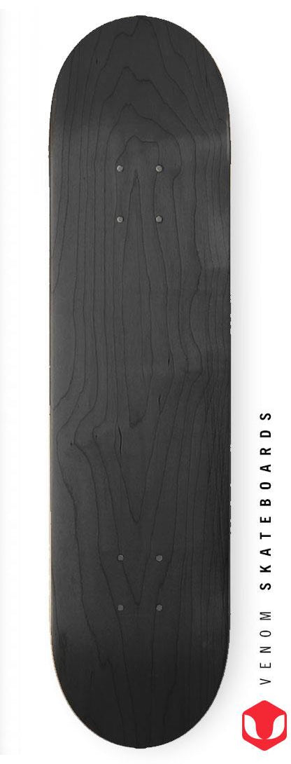 Venom Blank Skateboard Deck - Black - 7.75" to 8.25"