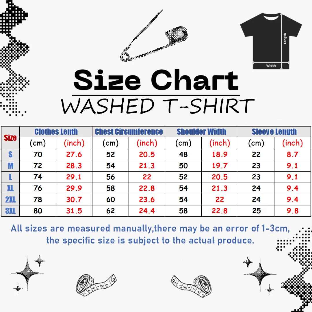 Y2K Wash and Age Vintage T-shirt Harajuku Hip Hop Hip Hop Metal Rock Music Album Cover T-shirt Cotton Short Sleeve Tee Men's Top