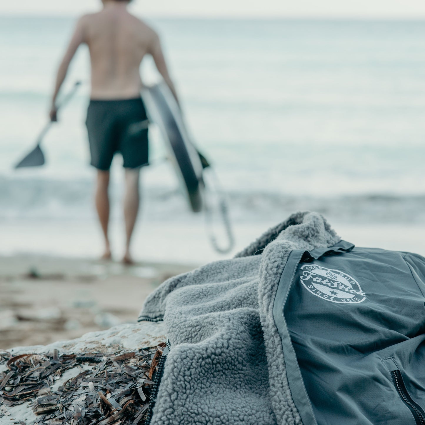 FREE BEANIE | Recycled Fleece Changing Robe “FatWrap” | Waterproof |Beach | Swimming | Surfing | Coat