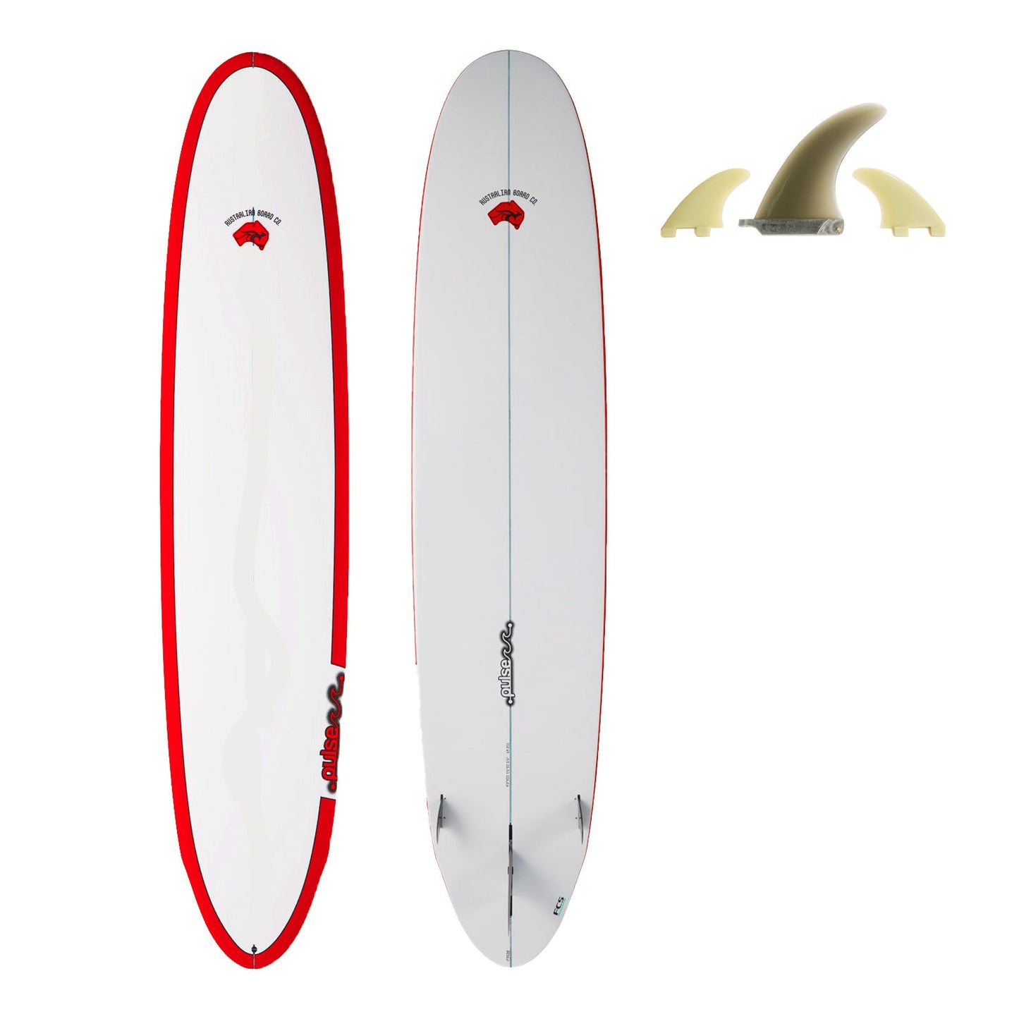 9ft Pulse Round Tail Longboard Surfboard by Australian Board Co (Fins Included)