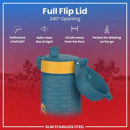 Leak Proof NFL Water Bottle, Stainless Steel, Jacksonville Jaguars, 600ml (20oz)