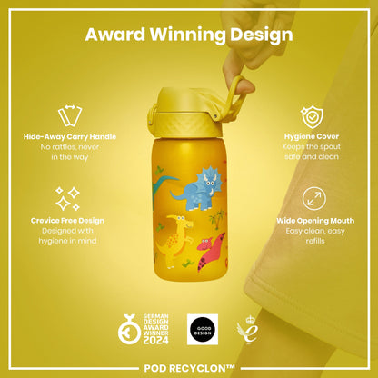 Leak Proof Kids Water Bottle, Recyclon, Dinosaur, 350ml (12oz)