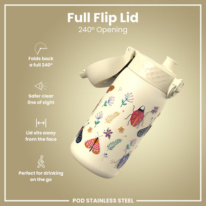 Leak Proof Kids Water Bottle, Stainless Steel, Bugs Life, 400ml (13oz)