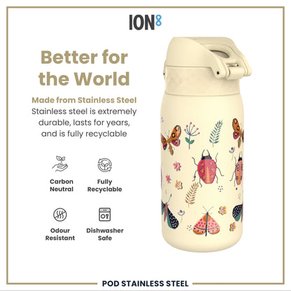 Leak Proof Kids Water Bottle, Stainless Steel, Bugs Life, 400ml (13oz)