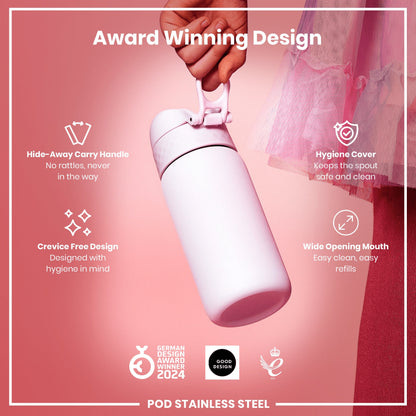 Leak Proof Kids Water Bottle, Stainless Steel, Lilac Dusk, 400ml (13oz)