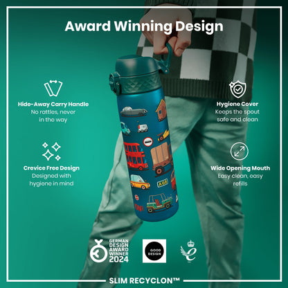 Leak Proof Slim Water Bottle, Recyclon, Automobile, 500ml (18oz)