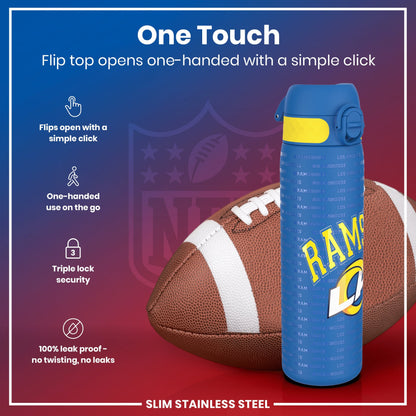 Leak Proof NFL Water Bottle, Stainless Steel, Los Angeles Rams, 600ml (20oz)