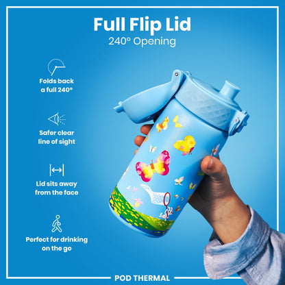 Leak Proof Thermal Steel Water Bottle, Insulated, Butterfly Catcher, 320ml (11oz)