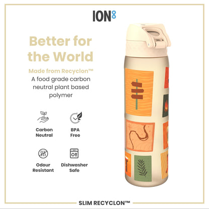 Leak Proof Slim Water Bottle, Recyclon, Camping, 500ml (18oz)