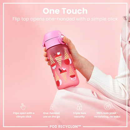 Leak Proof Kids Water Bottle, Recyclon, Ice Creams, 350ml (12oz)