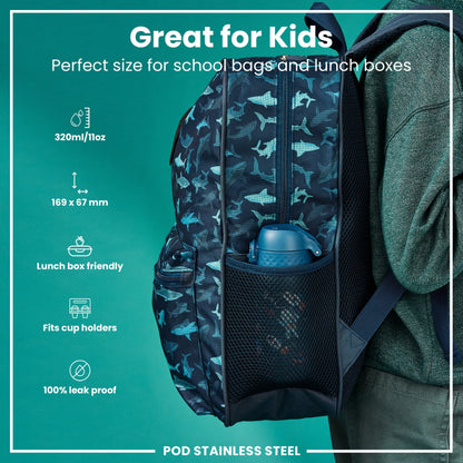 Leak Proof Thermal Steel Water Bottle, Insulated, Space, 320ml (11oz)