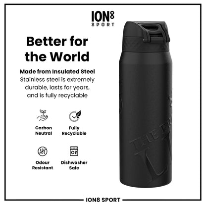 Lions X ION8 Insulated Steel Water Bottle, British & Irish Lions, Lions, 750ml (24oz)