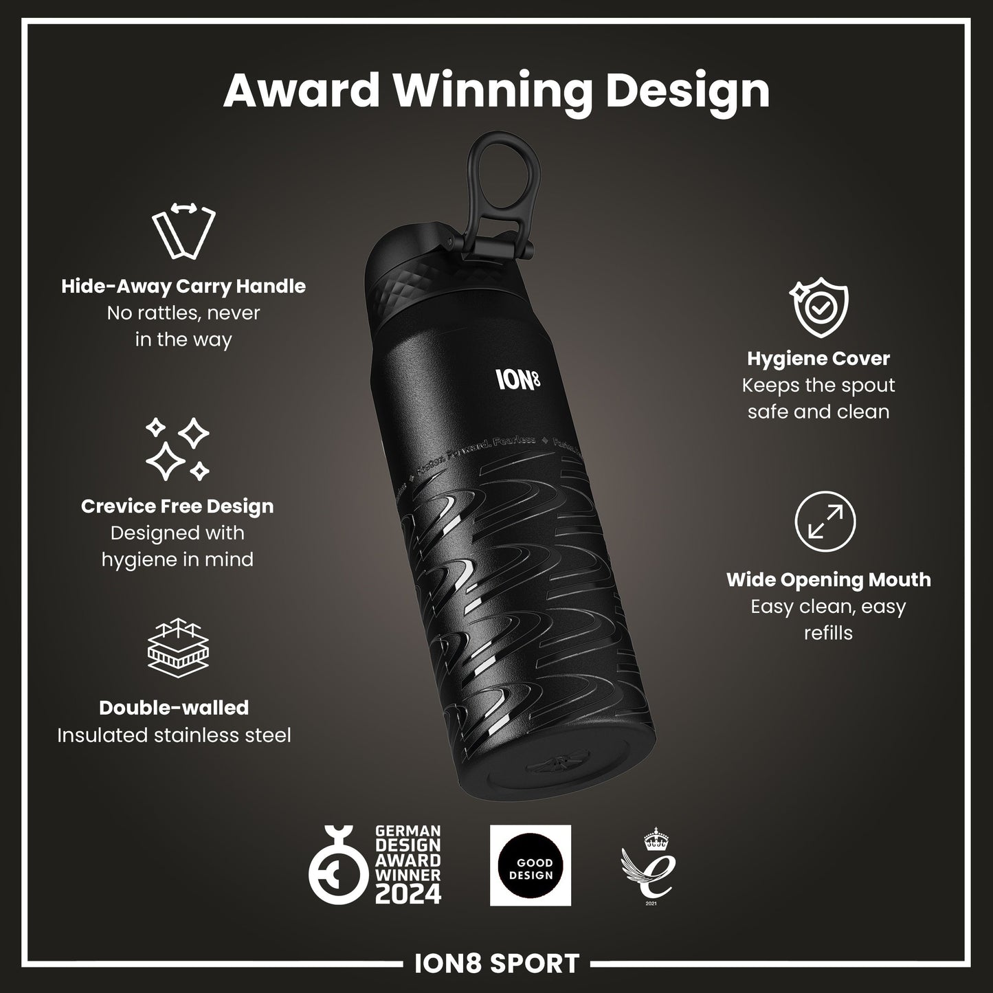 MotoGP x ION8 Insulated Steel Water Bottle, MotoGP Lean, 750ml (24oz)