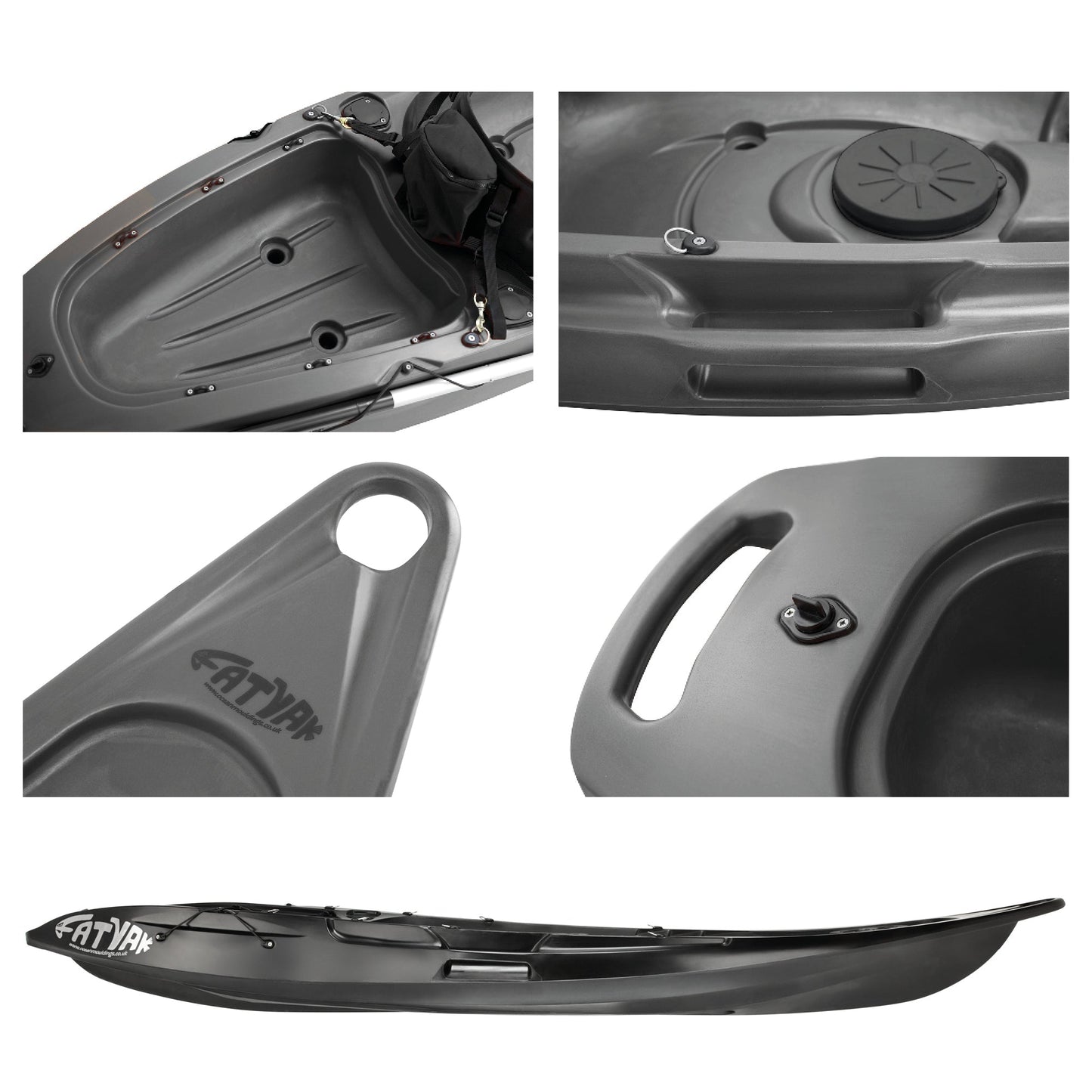 Kaafu Eco Solo Kayak | 100% Ocean Plastic | Black | Lightweight & Stable