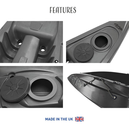 Kaafu Eco Fishing Kayak | 100% Ocean Plastic | Black | Complete Package