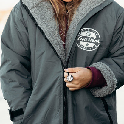 FREE BEANIE | Recycled Fleece Changing Robe “FatWrap” | Waterproof |Beach | Swimming | Surfing | Coat