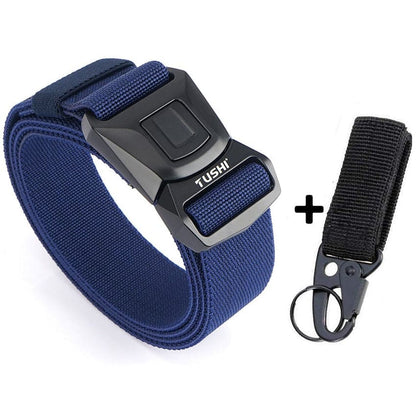 Zinc Alloy Pluggable Buckle Elastic Mens Belts-12