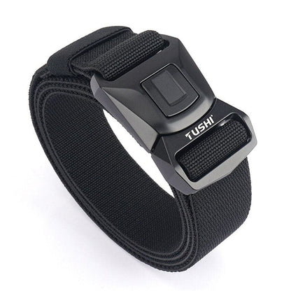Zinc Alloy Pluggable Buckle Elastic Mens Belts-2