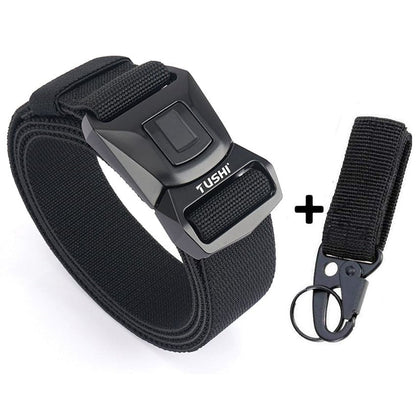 Zinc Alloy Pluggable Buckle Elastic Mens Belts-5
