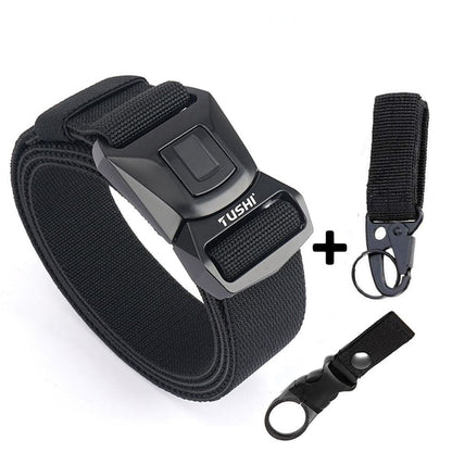 Zinc Alloy Pluggable Buckle Elastic Mens Belts-6