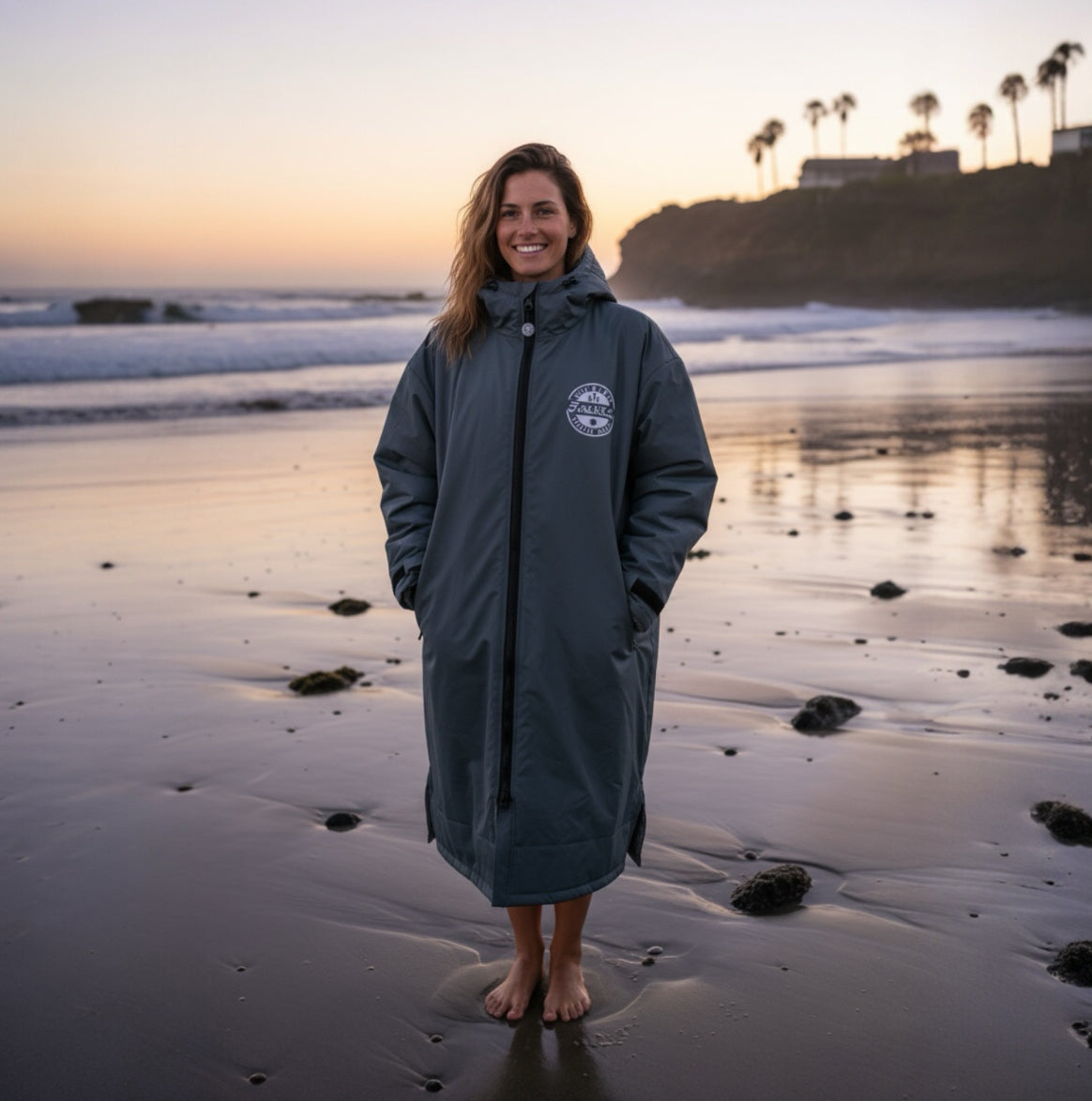 FREE BEANIE | Recycled Fleece Changing Robe “FatWrap” | Waterproof |Beach | Swimming | Surfing | Coat