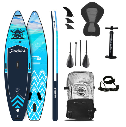 FatStick 12'6 Inflatable Touring Paddle Board SUP Package | With Seat