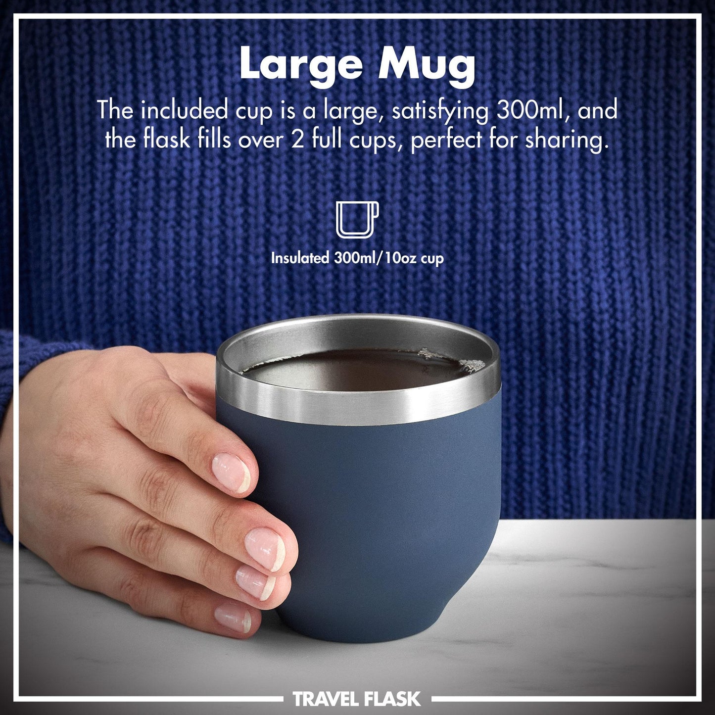 Luma Vacuum Insulated, Flask & Mug, Ash Navy, 700ml (24oz)