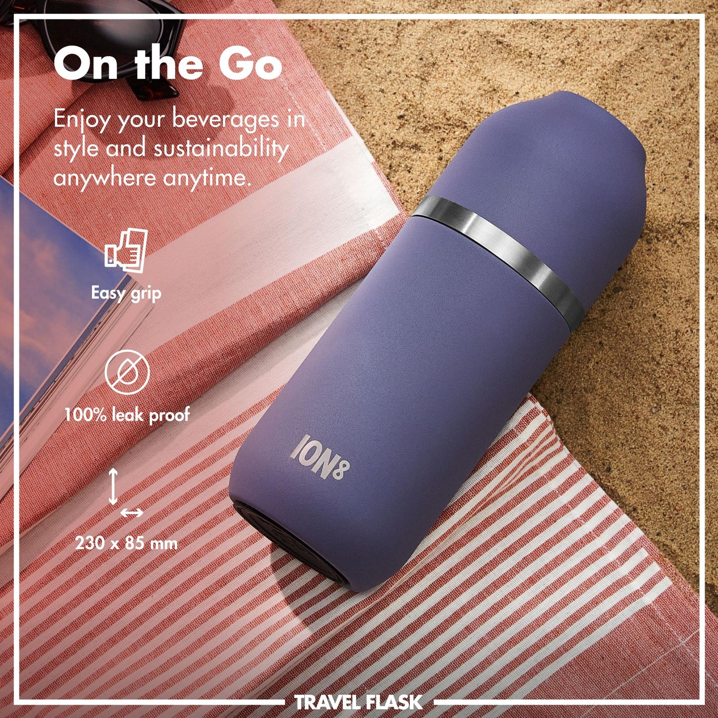Luma Vacuum Insulated, Flask & Mug, Purple, 700ml (24oz)