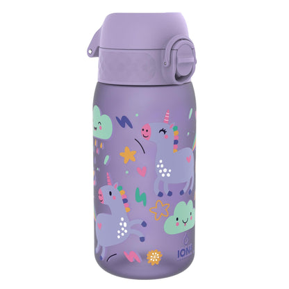 Leak Proof Kids Water Bottle, Recyclon, Purple Unicorns, 350ml (12oz)