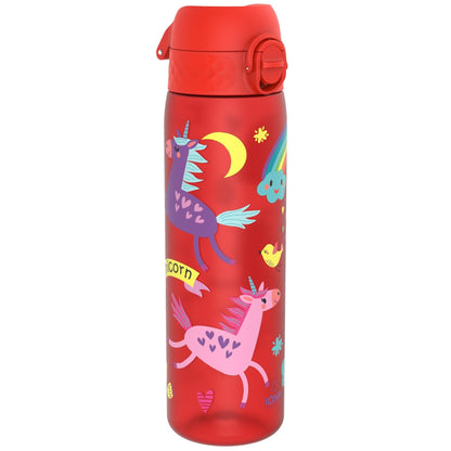 Leak Proof Slim Water Bottle, Recyclon, Red Unicorns, 500ml (18oz)