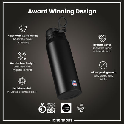 NFL x ION8 Insulated Steel Water Bottle, NFL Cardinals, 750ml (24oz)