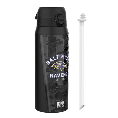 NFL x ION8 Insulated Steel Water Bottle, NFL Ravens, 750ml (24oz)