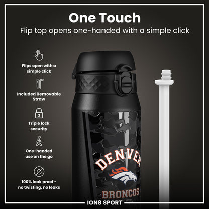 NFL x ION8 Insulated Steel Water Bottle, NFL Broncos, 750ml (24oz)