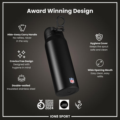 NFL x ION8 Insulated Steel Water Bottle, NFL Texans, 750ml (24oz)