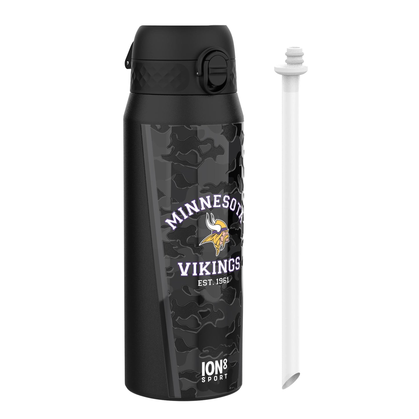 NFL x ION8 Insulated Steel Water Bottle, NFL Vikings, 750ml (24oz)