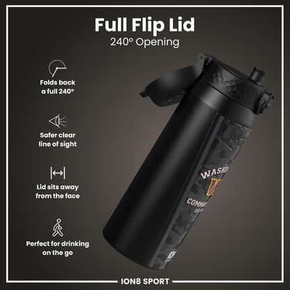 NFL x ION8 Insulated Steel Water Bottle, NFL Commanders, 750ml (24oz)