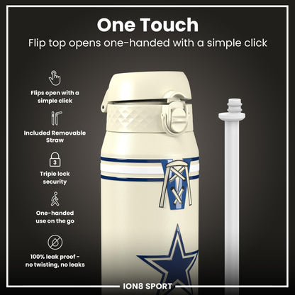 NFL x ION8 Insulated Steel Water Bottle, NFL Cowboys, 750ml (24oz)