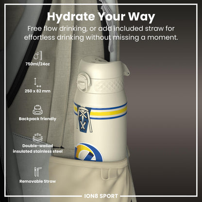 NFL x ION8 Insulated Steel Water Bottle, NFL Rams, 750ml (24oz)