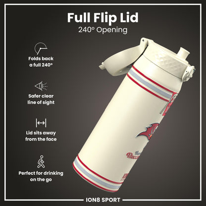 NFL x ION8 Insulated Steel Water Bottle, NFL Buccaneers, 750ml (24oz)