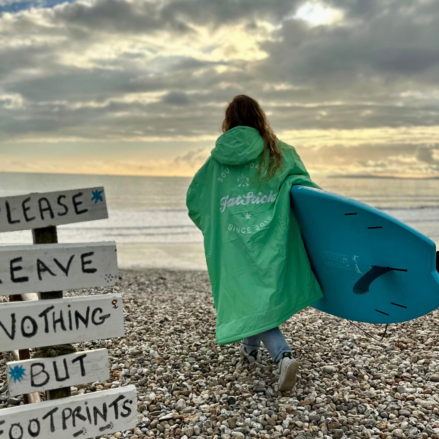 FREE BEANIE | Recycled Fleece Changing Robe “FatWrap” | Waterproof |Beach | Swimming | Surfing | Coat