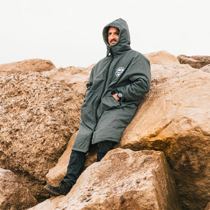 FREE BEANIE | Recycled Fleece Changing Robe “FatWrap” | Waterproof |Beach | Swimming | Surfing | Coat